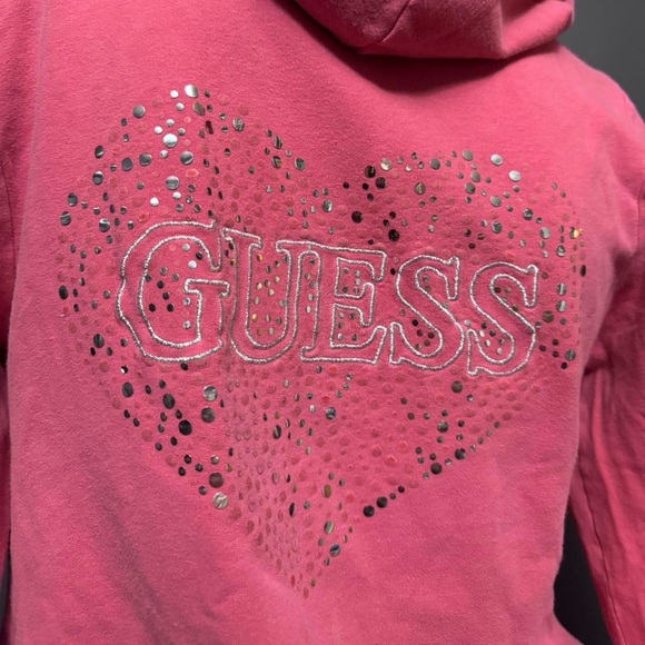 Guess Valentines-Core Heart Sequin Y2K  Zip Hoodie - Picture 4 of 4